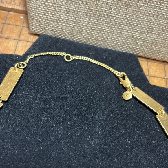 Gold Tone Metal Geometric Link Necklace 21.5”L Earthy Tribal Boho EVC Signed M - Picture 5 of 9